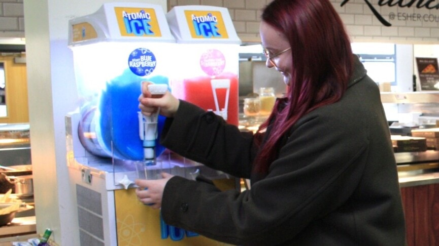 Student Buys A Slushy In The Cafe