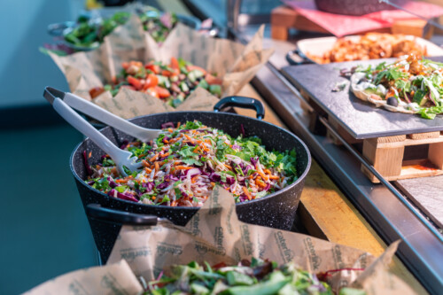 Photo of salad bar in the cafe at lunch time