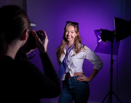 girl in photography studio