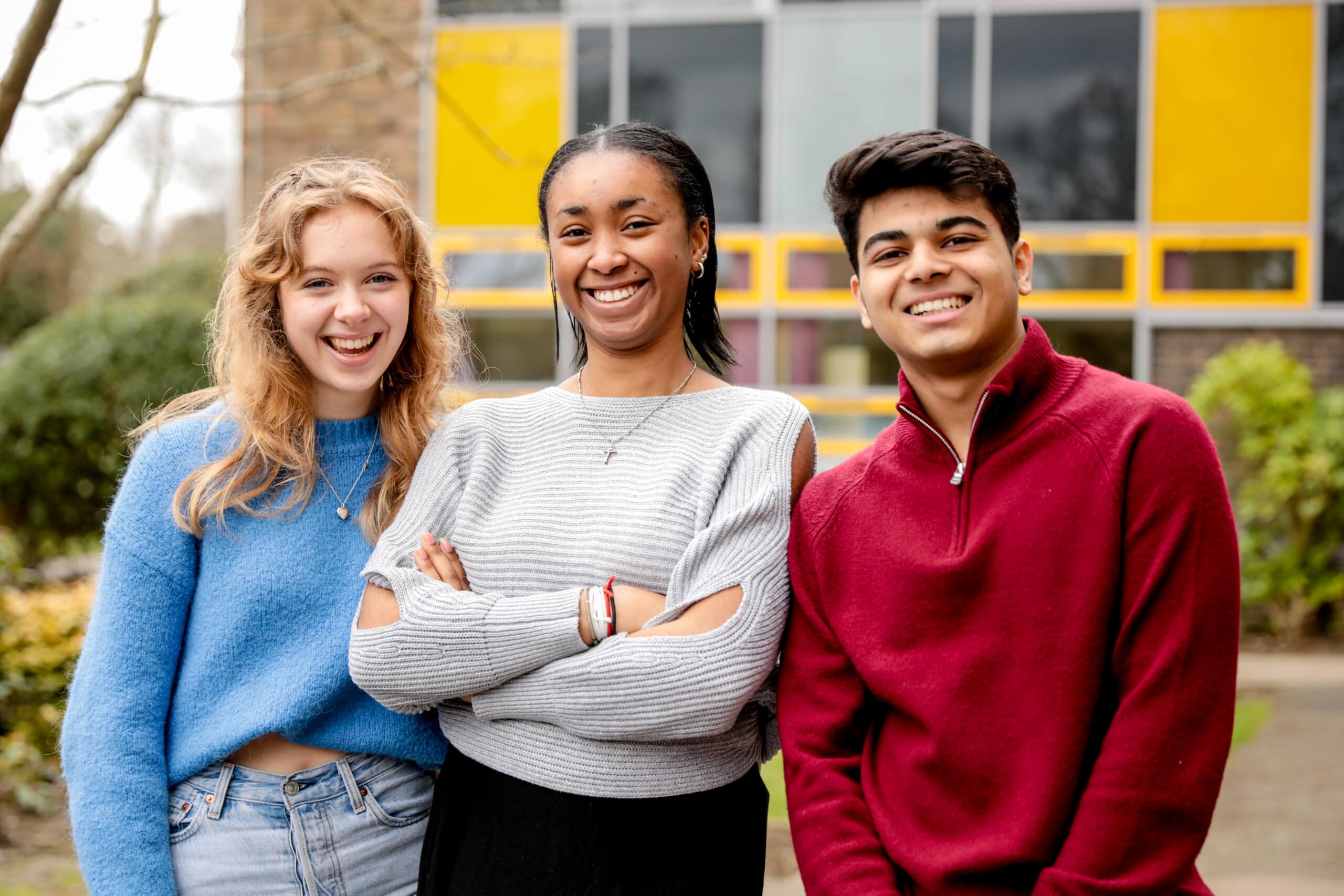 Photo of students outside of the college