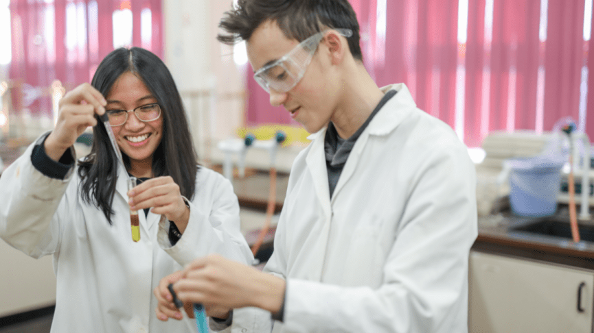 Chemistry Classroom With Test Tubes