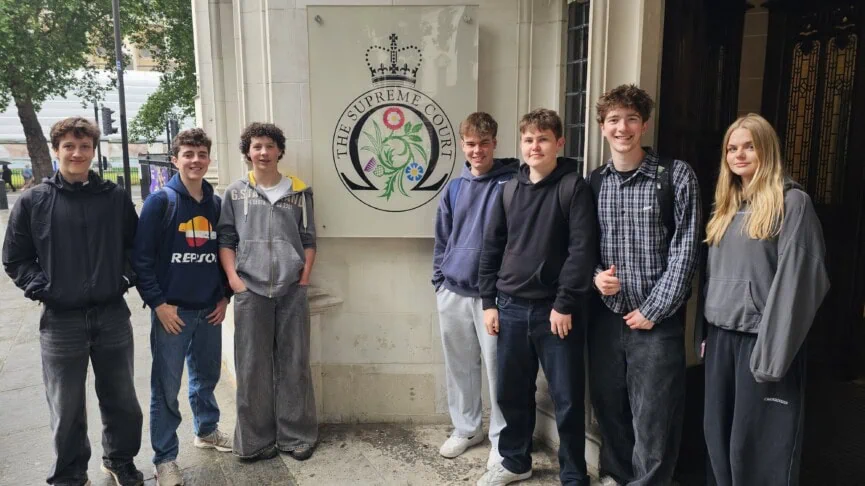 Students outside the supreme court