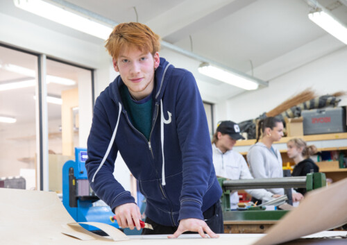 Male student in workshop