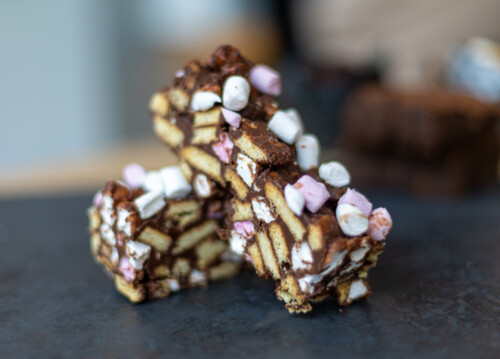 Rocky Road cakes in cafe