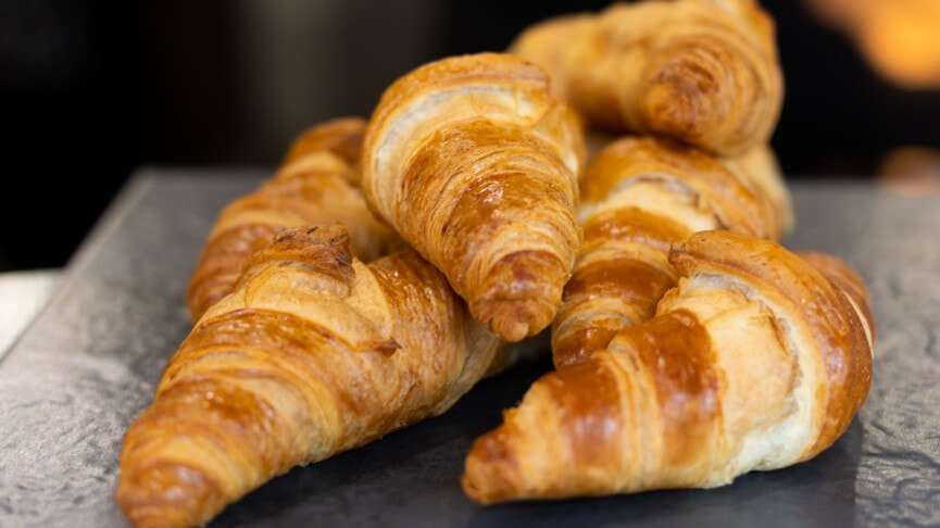 Croissants in cafe