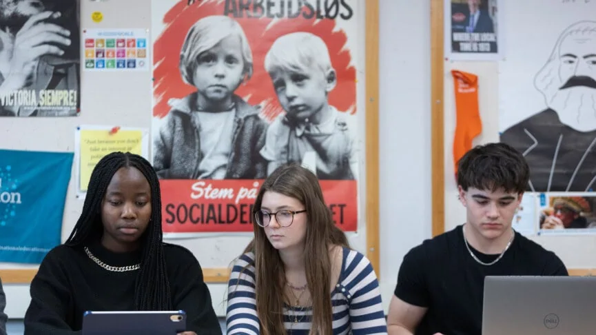 Politics students working in the classroom