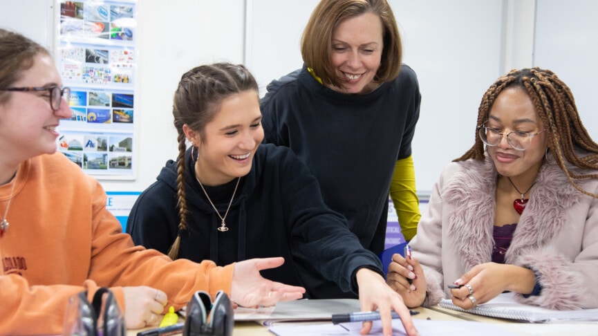 business teacher with one student