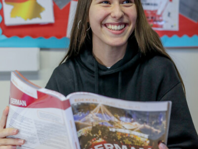 Girl Student With German Book