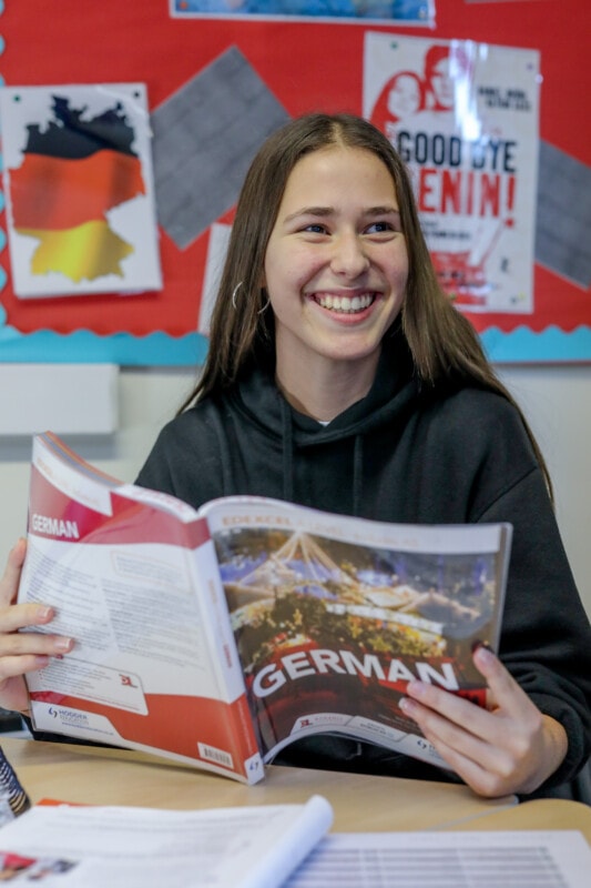 Girl Student With German Book
