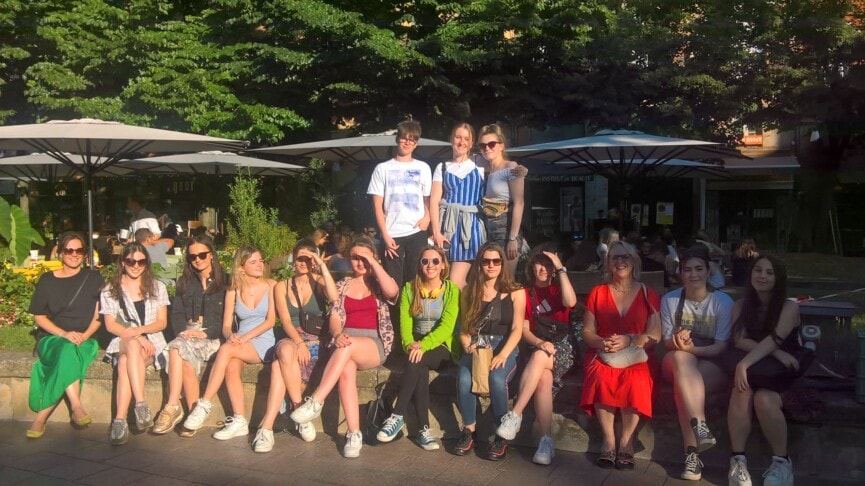 Group Of Students On French Trip