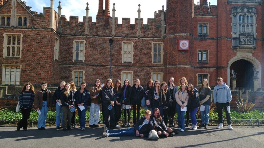 Students in front of Hampton Court