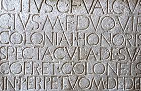 Latin words on stone