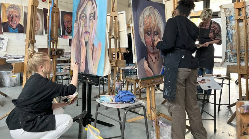 Two Girls At Easels