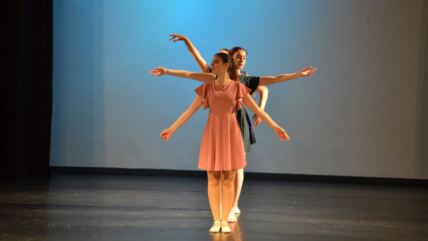 Dance students performing at show case