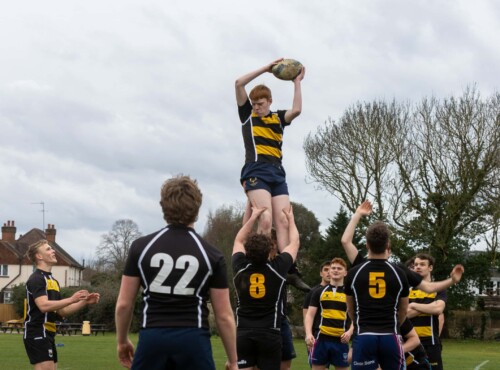Esher Rugby team doing a line out