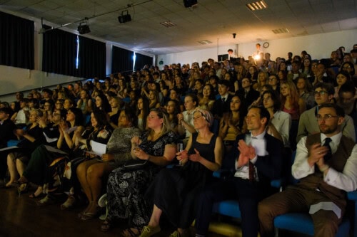 A packed College theatre