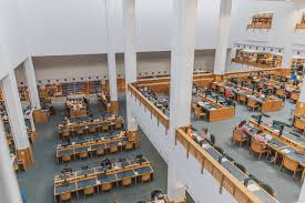 Photo of desks inside the British Library