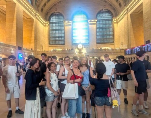 Group Shot Of Students In Central Station Nyc