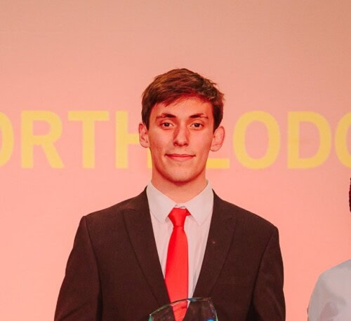 Liam Gunning at an award ceremony