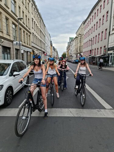 Girls Cycling In Berlin Copy
