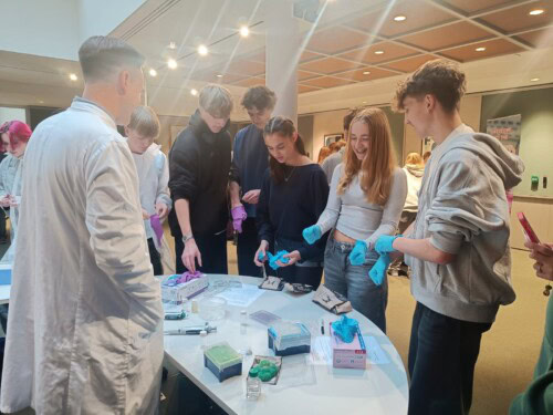 Checking Out The Equipment at Biology COnference