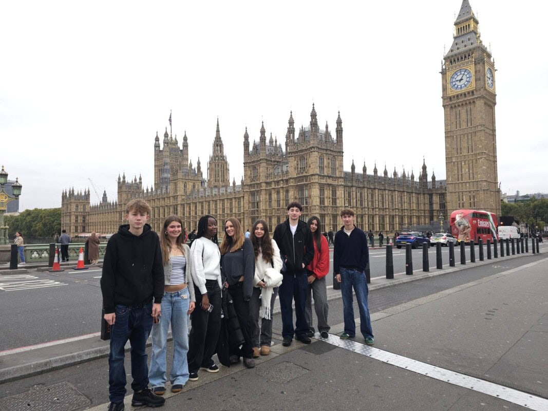Students outside the House of Parliament