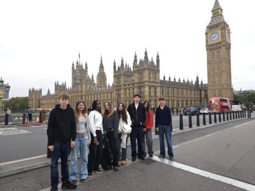 Students outside the House of Parliament