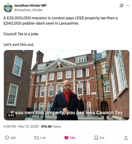 Screen shot of the Council Tax Film made by Alumni Joe Crabtree