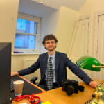 Joe Crabtree at his desk in the Houses of Parliament