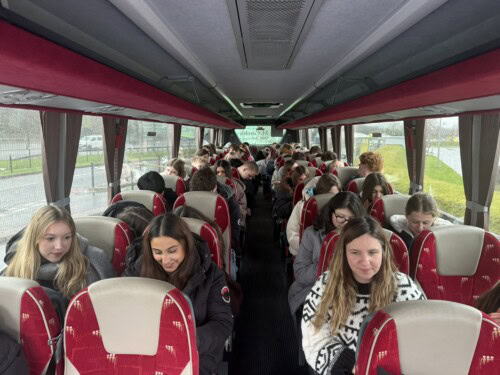 Students on the coach