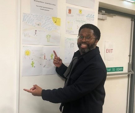 Poet Jacob Sam-La Rose With Student Work