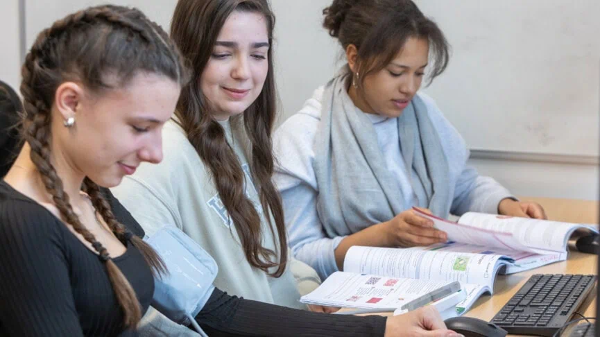 taking a blood pressure reading in health and social care
