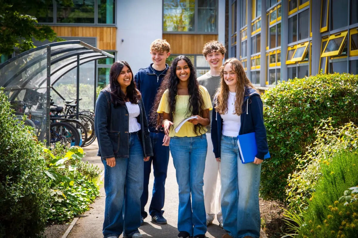 Group of students outside college