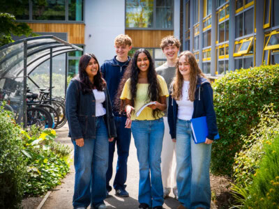 Group of students outside college