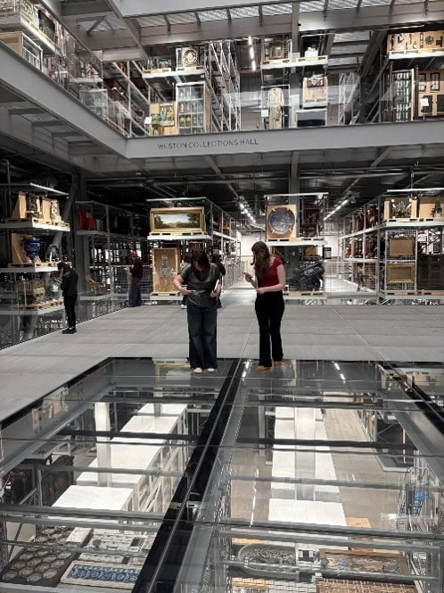 Students in V&A storehouse