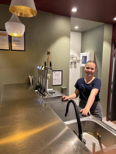 French Student Waitressing In Lille