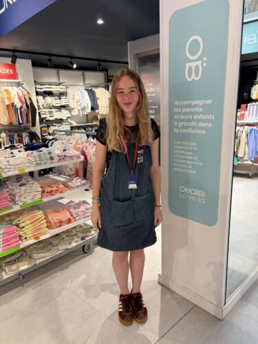 French Student Working In Baby Shop In Lille