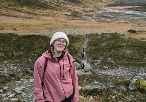 Anna Dalton on geography trip to a glacier