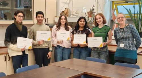 Ailis with biology students from the Cambridge Biology Challenge