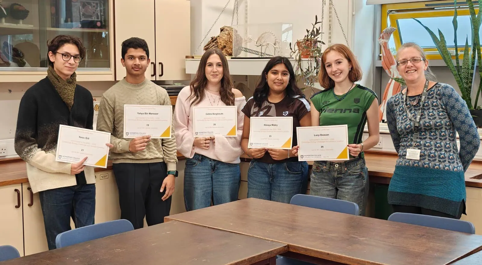 Ailis with biology students from the Cambridge Biology Challenge