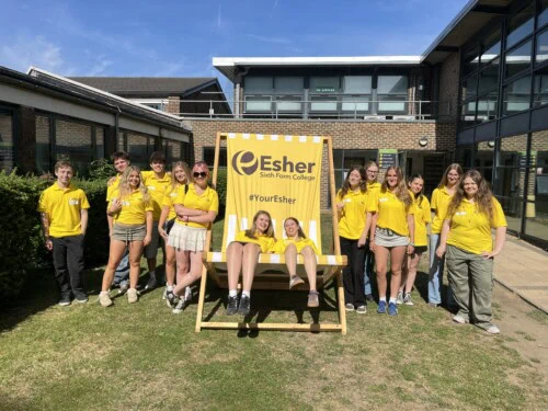 Student Ambassadors in the deck chair