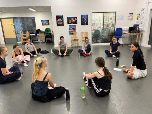 Derin a class in the dance studio