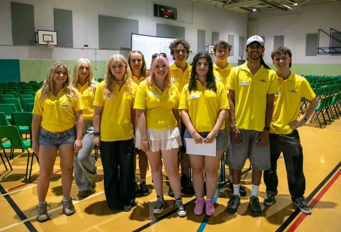 Student Ambassadors in Sports Hall